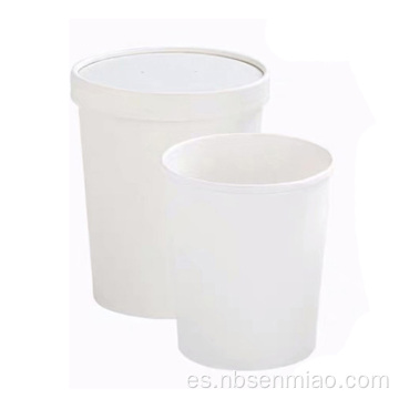 Muestra desechable del cuenco de papel del envasado de alimentos del cubo de sopa